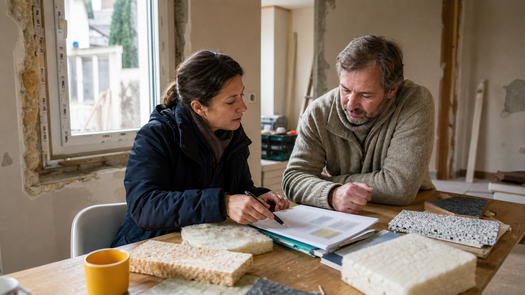 Illustration documentaire sur Façade ancienne de petite copropriété en rénovation